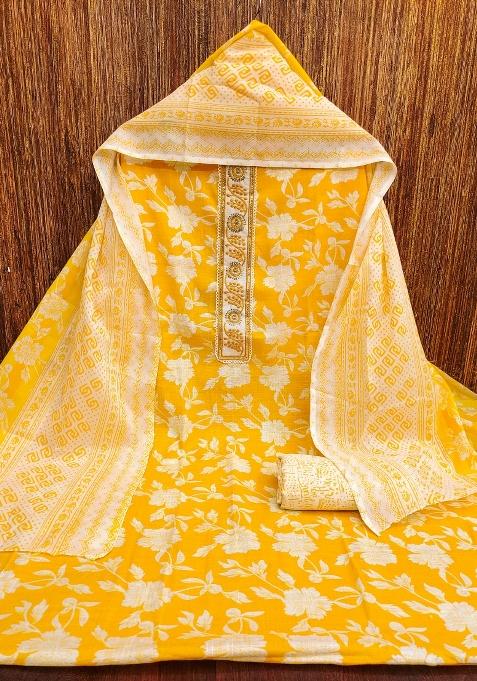 Multicolor Floral Print Blended Straight Kurta Set