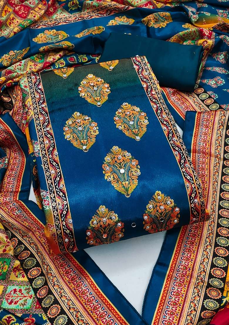 Multicolor Printed Chinon Straight Kurta Set - Indya