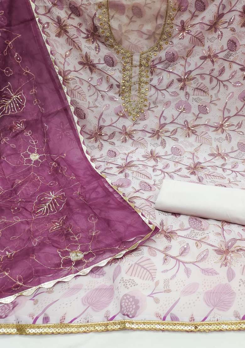 Cream Embroidered Viscose Straight Kurta Set - Indya