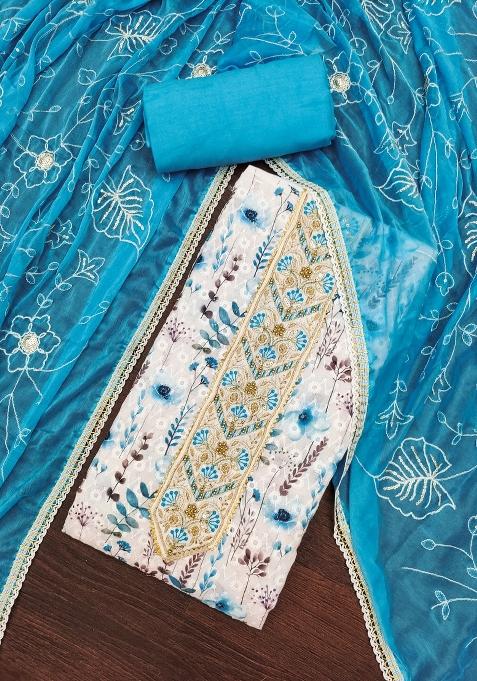 Multicolor Embroidered Blended Straight Kurta Set