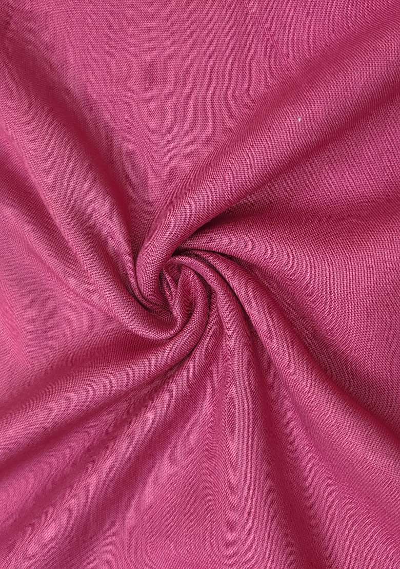 Pink Embroidered Oragnza Dress Material - Indya