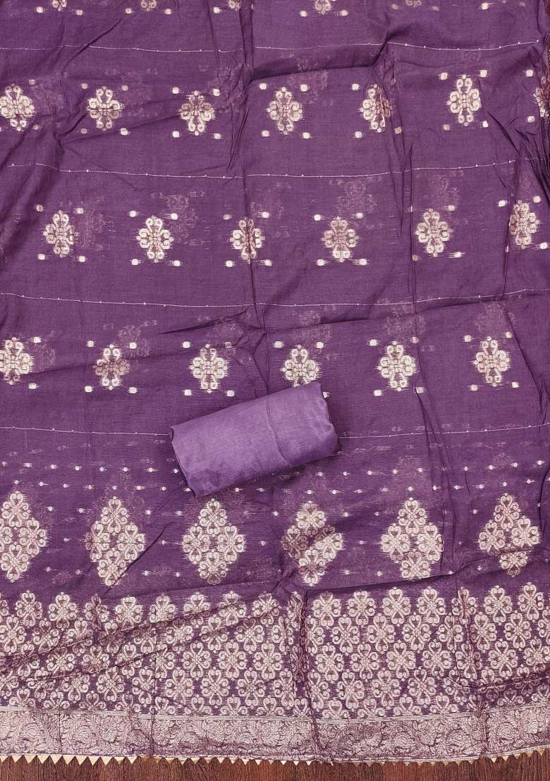 Purple Jacquard Shimmer Pakistani Suit Set - Indya