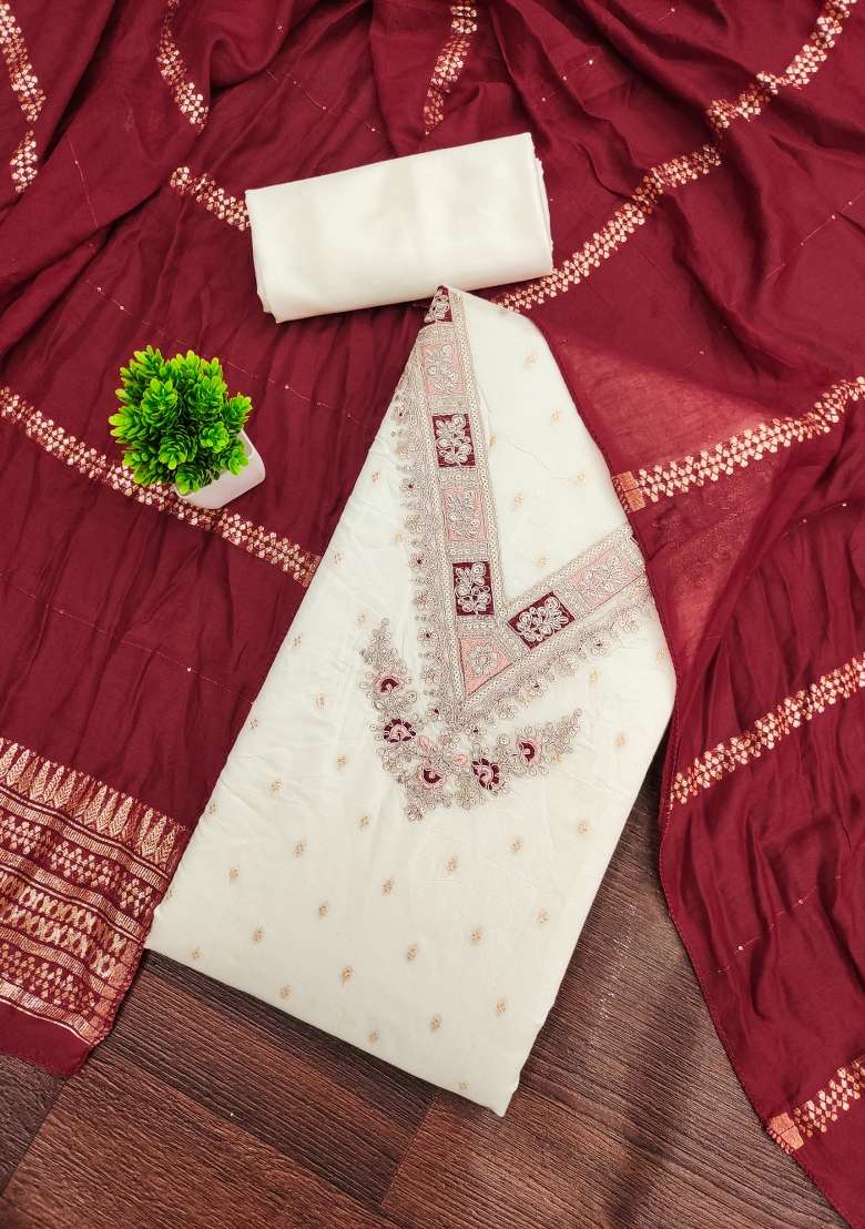 White Embroidered Modal Straight Kurta Set - Indya