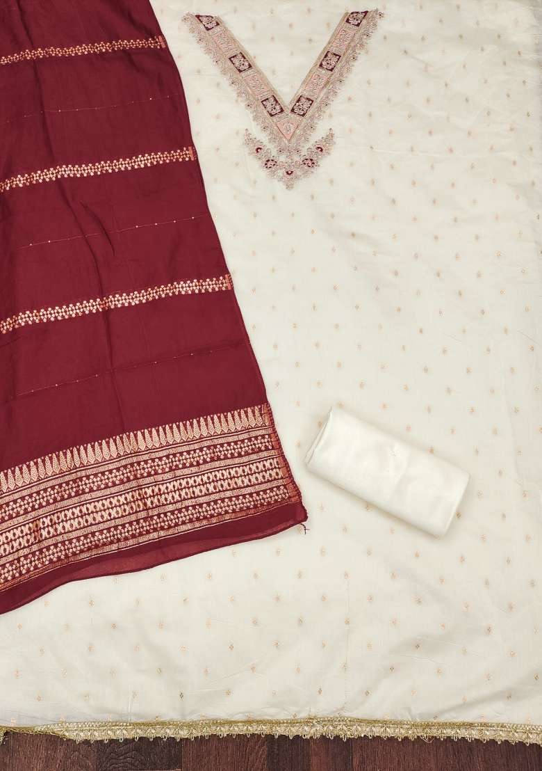 White Embroidered Modal Straight Kurta Set - Indya