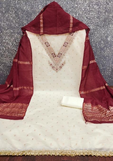 White Embroidered Modal Straight Kurta Set