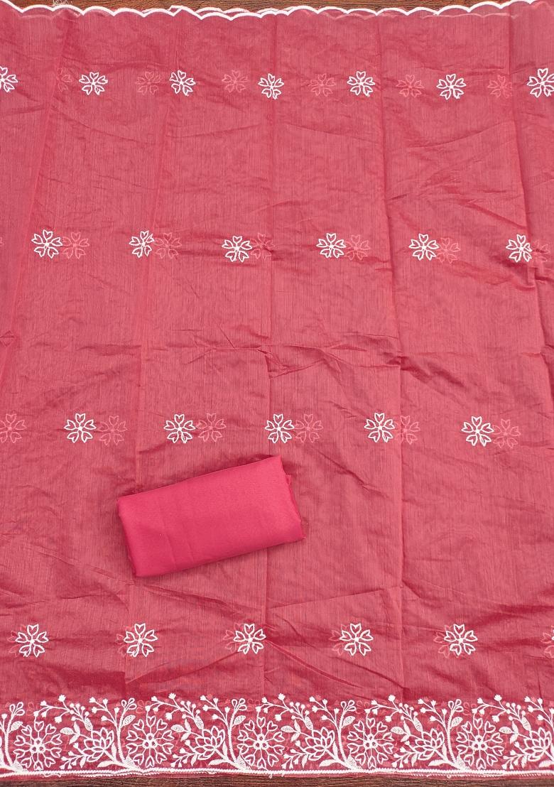 Gajari Embroidered Cotton Blend Dress Material