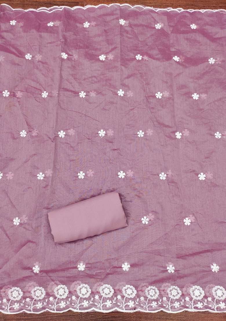 Lavender Chikankari Cotton Pakistani Suit Set - Indya
