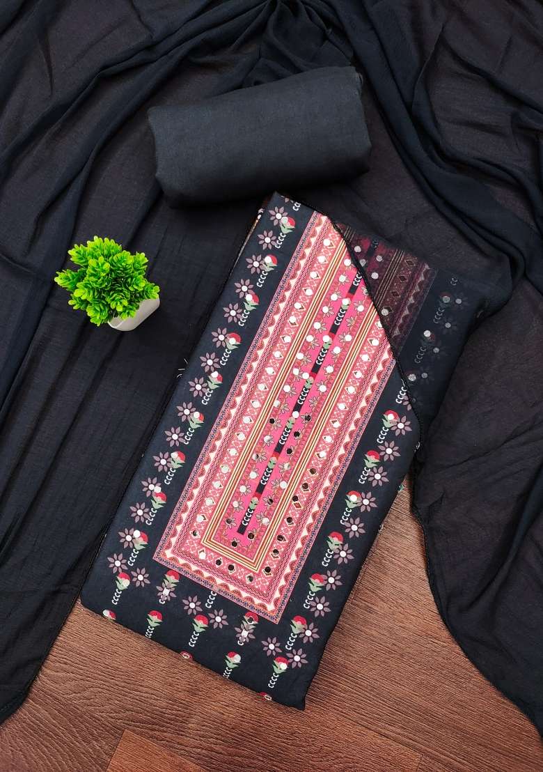 Multicolor Embroidered Blended Pakistani Suit Set - Indya