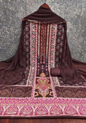 Multicolor Embroidered Rayon Dress Material