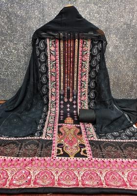 Multicolor Embroidered Rayon Dress Material