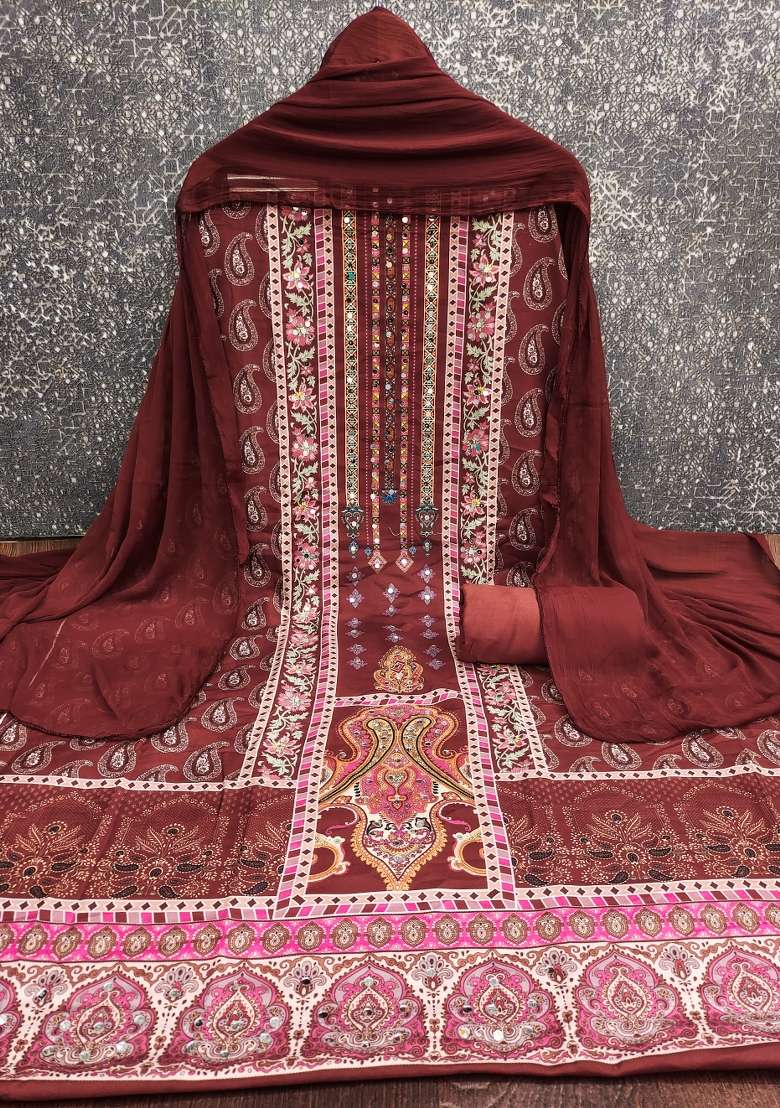 Multicolor Printed Rayon Pakistani Suit Set - Indya