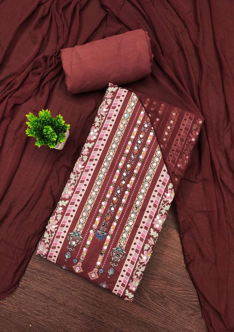Multicolor Printed Rayon Pakistani Suit Set - Indya