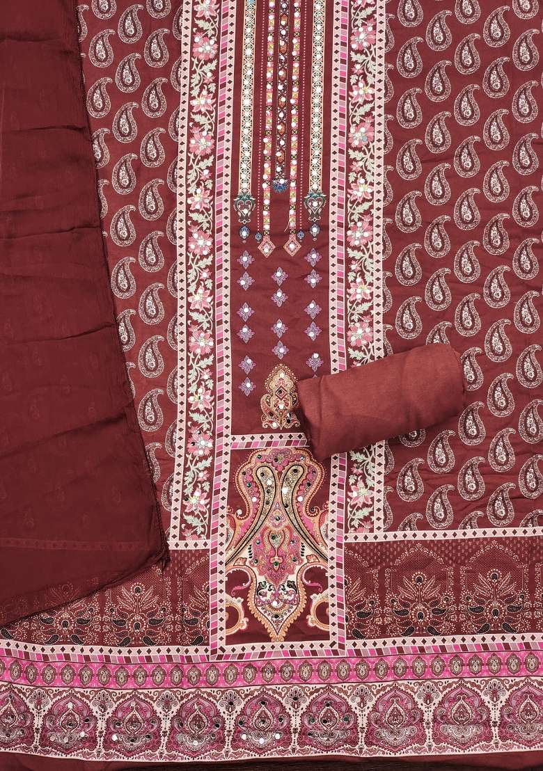 Multicolor Printed Rayon Pakistani Suit Set - Indya