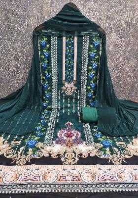 Multicolor Embroidered Rayon Dress Material