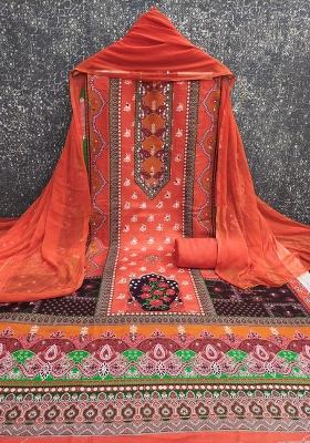 Multicolor Printed Rayon Straight Kurta Set