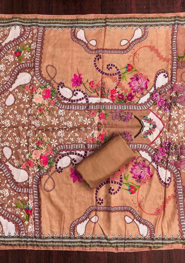 Multicolor Embroidered Blended Pakistani Suit Set - Indya