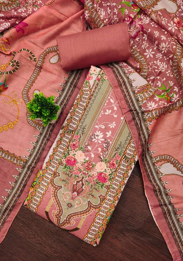 Multicolor Embroidered Blended Pakistani Suit Set - Indya