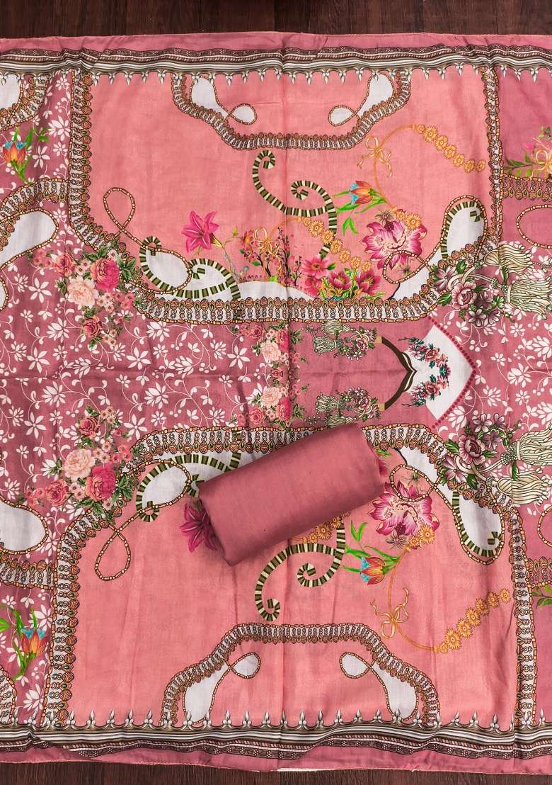 Multicolor Embroidered Blended Pakistani Suit Set - Indya