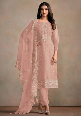Pink Embroidered Silk Salwar Kameez