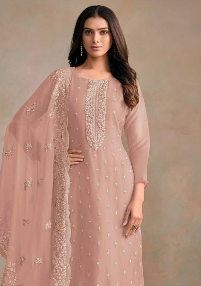 Pink Embroidered Silk Salwar Kameez