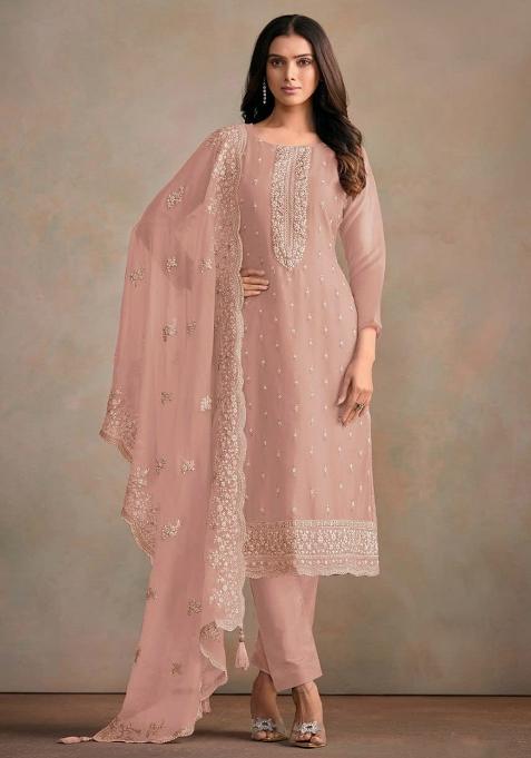 Pink Embroidered Silk Salwar Kameez