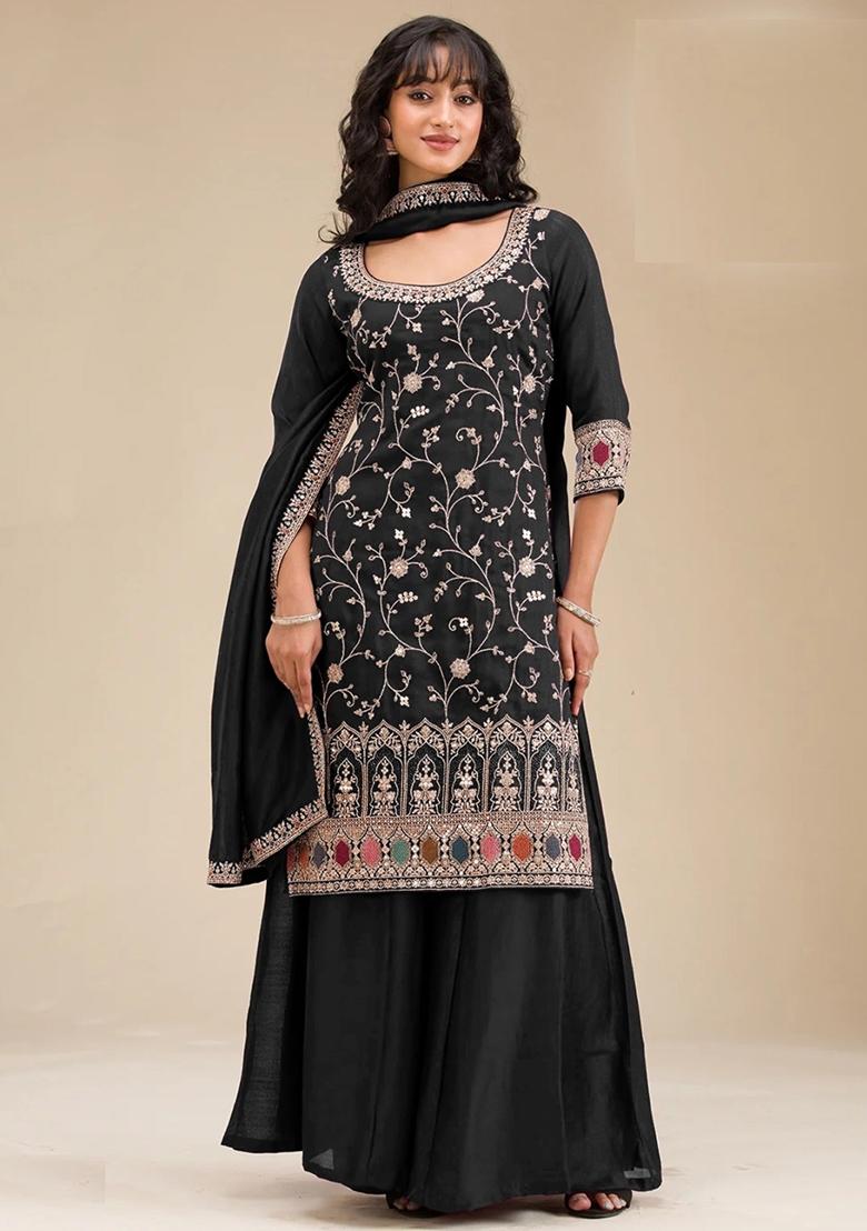 Green Embriodery Vichitra Salwar Set