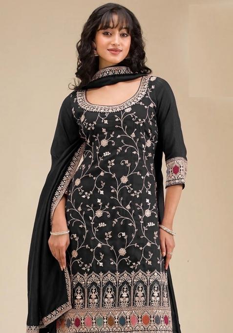 Green Embriodery Vichitra Salwar Set