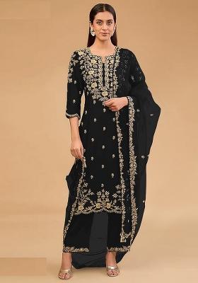 Black Embriodery Silk Salwar Set