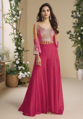 Pink Embroidery Chinon Salwar Suit Set