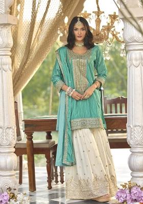Green Embroidery Chinon Salwar Suit Set