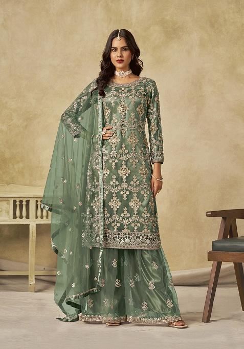 Pista Embroidery Net Salwar Suit