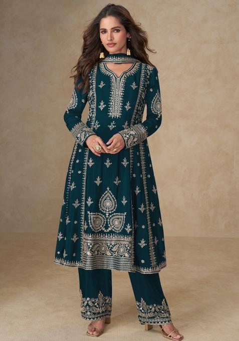 Rama Embroidery Chinon Salwar Suit Set