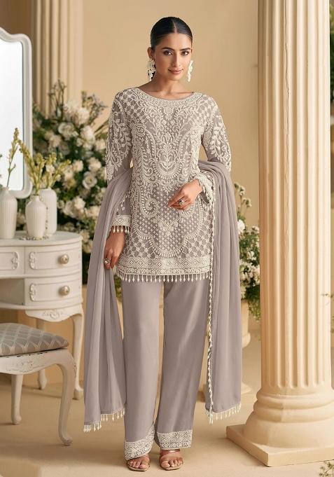 Chiku Embroidery Georgette Kurta Set