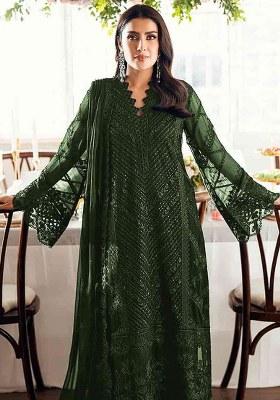 Mehendi Embroidery Georgette Salwar Suit