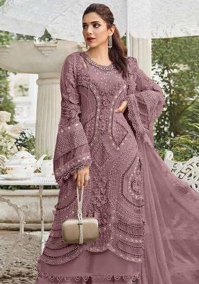 Badami Embroidery Georgette Kurta Set