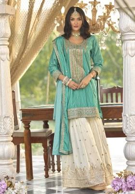 Green Printed Chinon Salwar Suit