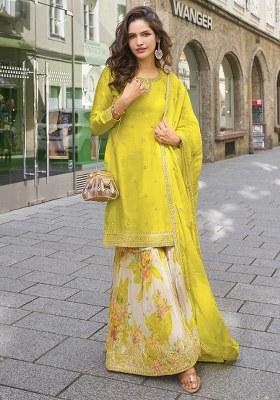 Lemon Printed Chinon Salwar Suit