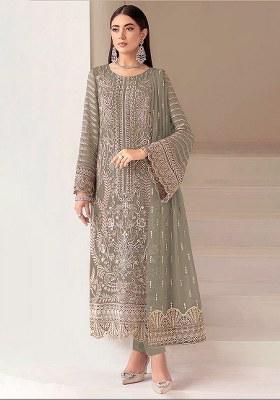 Green Khatli Work Georgette Salwar Suit