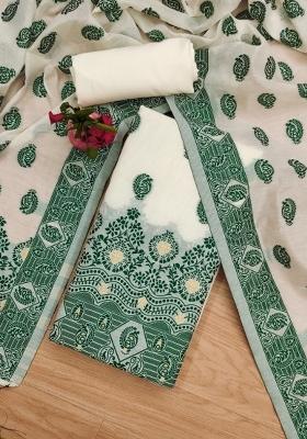 Green Motif Handloom Kurta Set