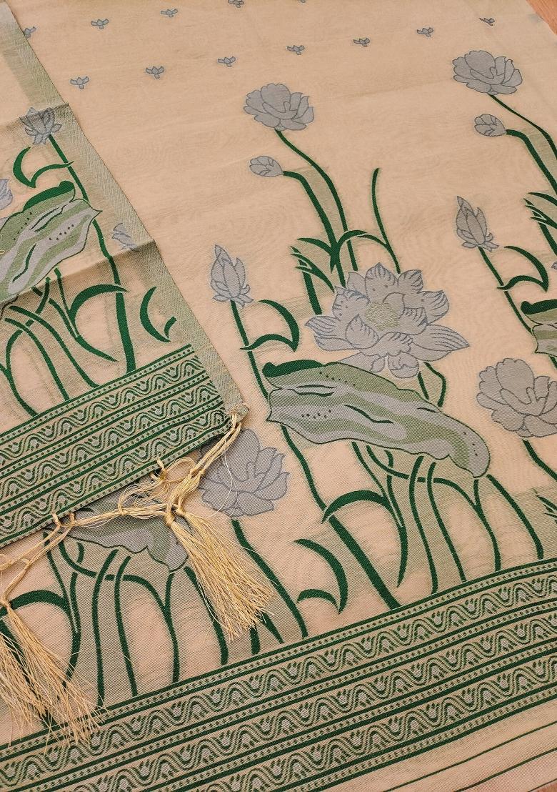 Chiku Motif Cotton Blended Kurta Set - Indya