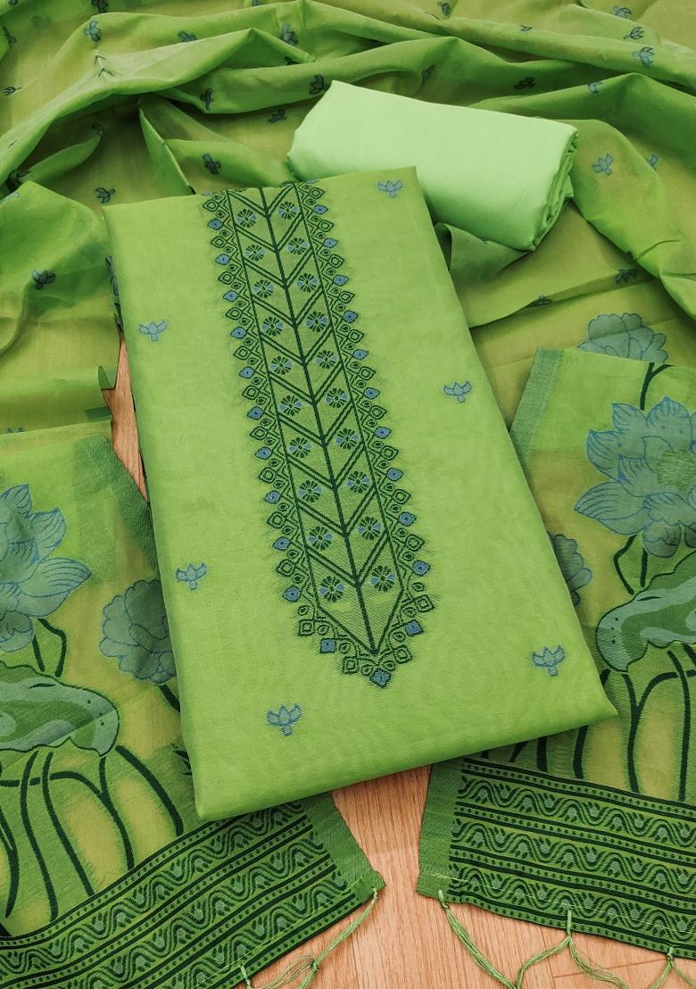 Pista Motif Cotton Blended Kurta Set - Indya