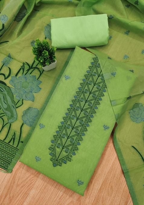 Pista Motif Cotton Blended Kurta Set