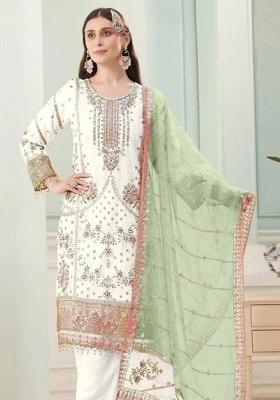 Green Dupatta Embroidery Georgette Kurta Set
