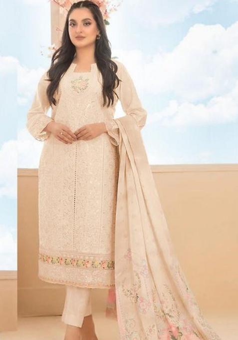 Baby Pink Embroidery Cotton Kurta Set