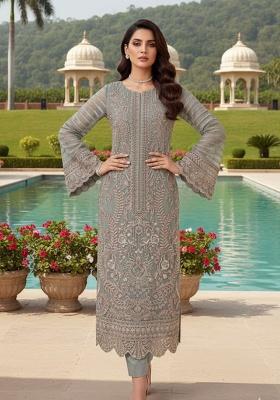 Light Green Embroidery Georgette Kurta Set