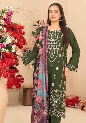 Mehendi Embroidery cambric Salwar Suit