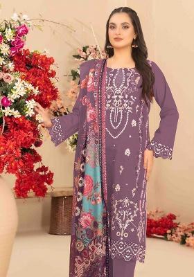 Purple Embroidery cambric Salwar Suit