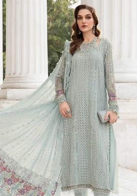 Sea Green Embroidery Georgette Salwar Suit