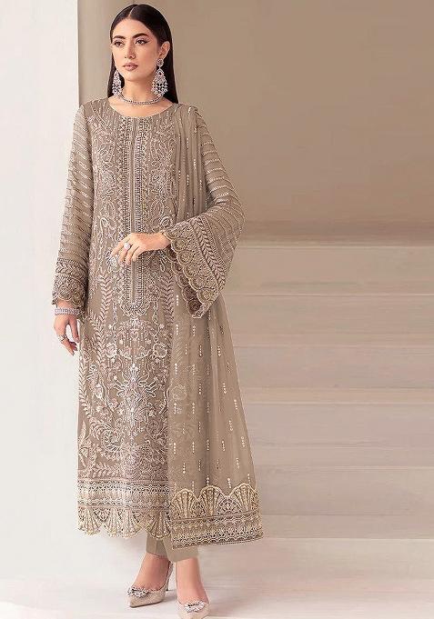 Chiku Embroidery Georgette Kurta Set