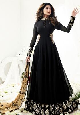 Black Embroidery Georgette Salwar Kameez